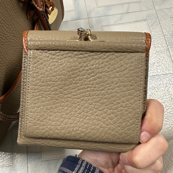 Dooney & Bourke Tan and Brown Leather Satchel - Picture 8 of 9